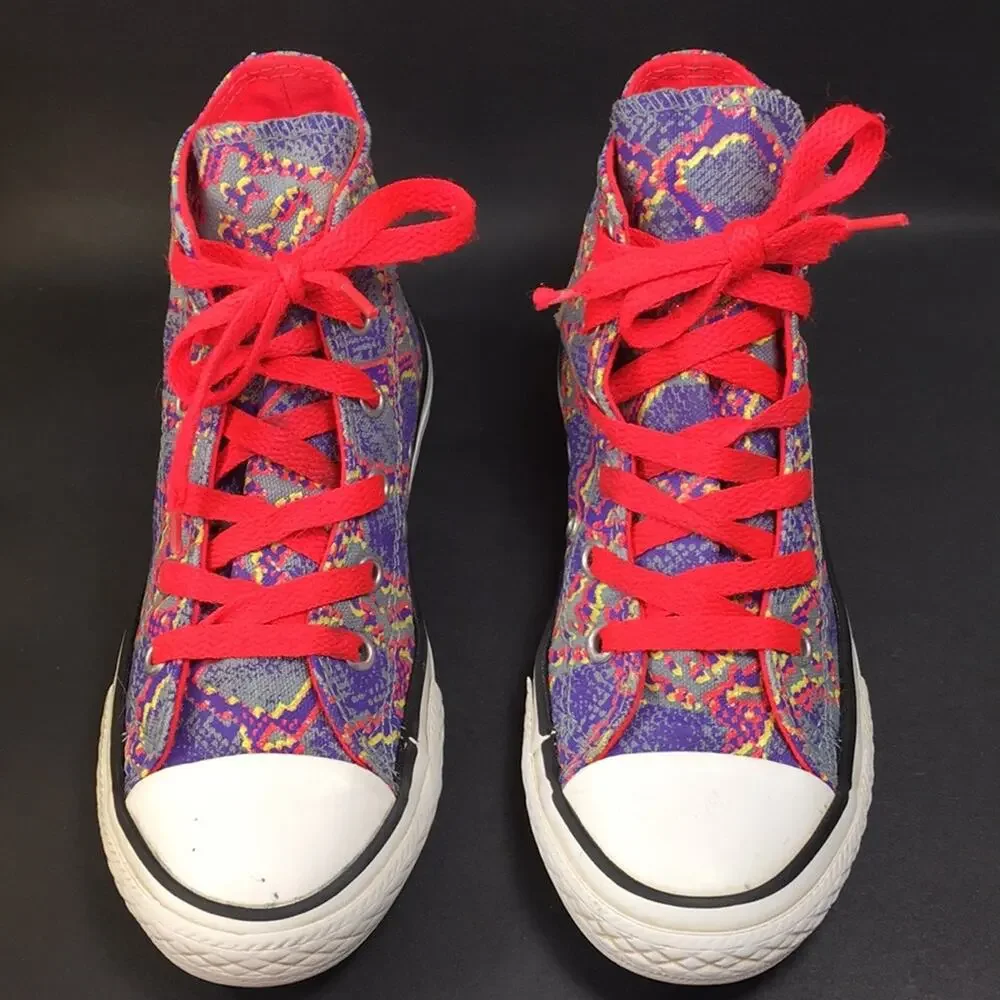 Converse Chuck Taylor All Star High Hi-Top Sneakers Purple Reptile Junior Size 1